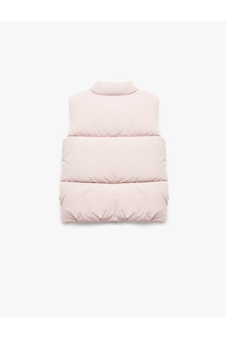 Koton Dik Yaka Fermuarlı Kolsuz Şişme Yelek Pembe 6wkg20054aw Gül