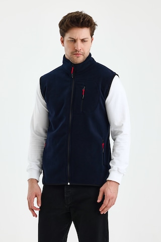 Monox Erkek Tam Fermuarlı Spor Polar Yelek Lacivert