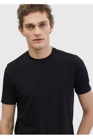 Ramsey Siyah Düz Bisiklet Yaka T-shirt Siyah