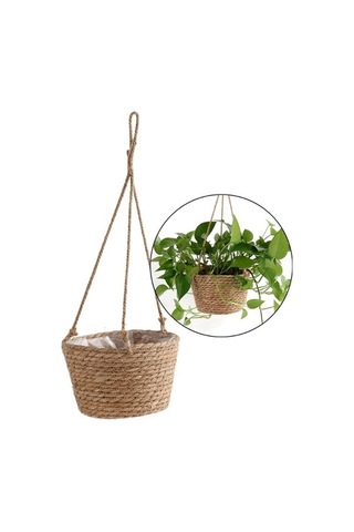 Ulzyvf Tutucu Sepeti Saksısı Saksı Renk Mekan Mekan Makrome L Jüt İç Halat Dokuma Dış Depolama Çiçek Bitki Birincil Bahçe Askılı Jk