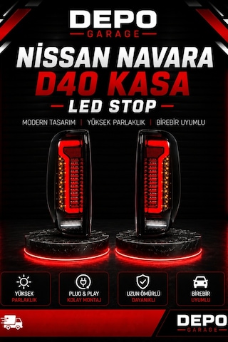 Nissan Navara D40 Kasa Uyumlu Smoke Led Stop - Birebir Uyumlu Yüksek Parlaklık Navara Stop