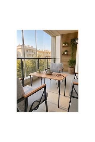 Rüya Model, Balkon, Bahçe, Cafe, Balkon Takımı, Oturma Grubu, Metal Kanepe, Balkon Mobilyası 2 1 1 50x90 Masalı