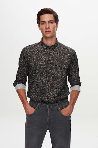 Twn Slim Fit Haki Baskılı Gömlek 3ec0221212591 Haki