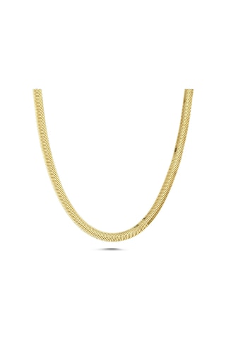 Sefa Gold 14 Ayar Altın İtalyan Balık Sırtı Zincir Kolye 3,5 MM