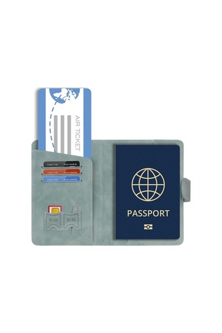 Createtech Pasaport Tutucu Rfıd Engelleme Deri Cüzdan Seyahat Kart Kılıfı Kahverengi Kahverengi