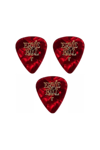 Ernie Ball P09164 Pearloid Thin Kırmızı Gitar Pena 3 Adet 0,46mm