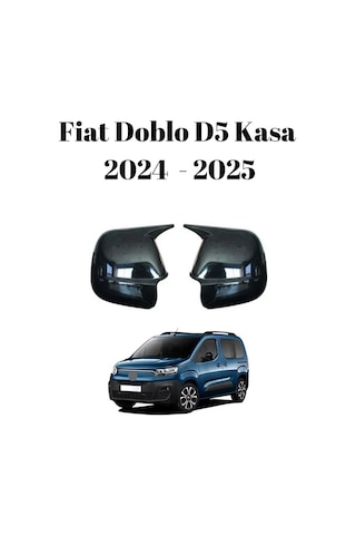 Fiat Doblo D5 Kasa 2024 2025 Uyumlu Yarasa Batman Ayna Kapağı Takımı Piano Black Parlak Siyah