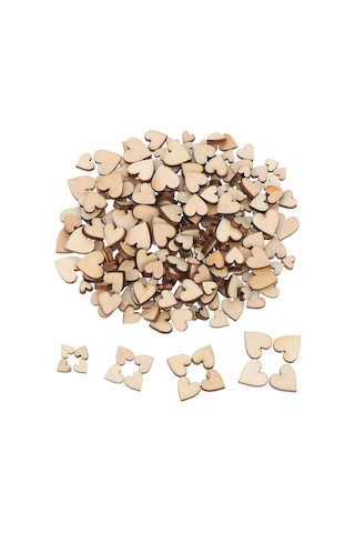 Xiyyadms 200 Adet Ahşap Kalp Dilimleri - Ev & Düğün Dekorasyonu, Boyama/m Yazma Uygun, Dayanıklı Boxwood Malzeme