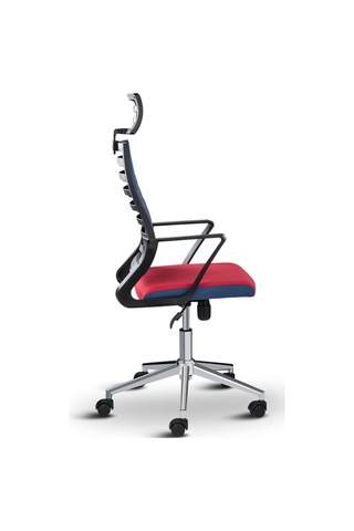 Rigel Başlıklı Ofis Koltuğu Çalışma Koltuğu Mavi Kırmızı