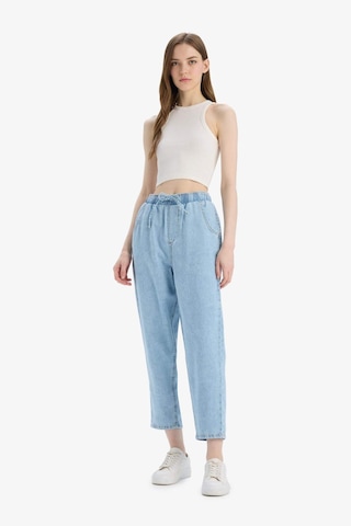 DeFacto Pull On Paperbag Yüksek Bel Düz Paça Uzun Yumuşak Jean Pantolon E0733AX25SMNM28