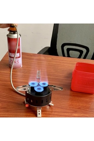 Dancemonkey Kamp Gazlı Ocak 8500w 3 Brülör Sırt Çantası Ocak Katlanabilir Bütan Ocak Kamp Sobası Gümüş Gümüş