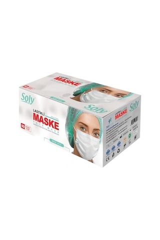 Beyaz Tek Kullanımlık Maske 50'li