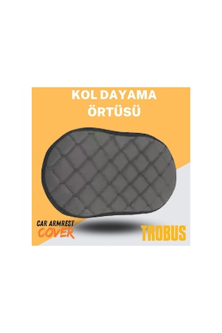 Her Araca Uyumlu Gri Suni Deri Gri Dikişli Kol Dayama Örtüsü