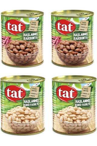 Tat Haşlanmış Kuru Fasulye ve Barbunya 4 x 800 G