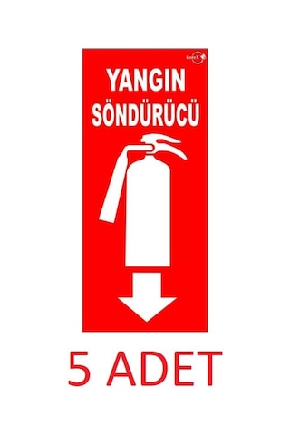 5 Adet Fosforlu Yangın Tüpü Söndürme Cihazı Levhası