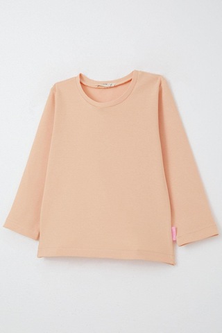 Breeze Kız Bebek Uzun Kollu Tişört Basic 9 Ay-3 Yaş, Somon Somon