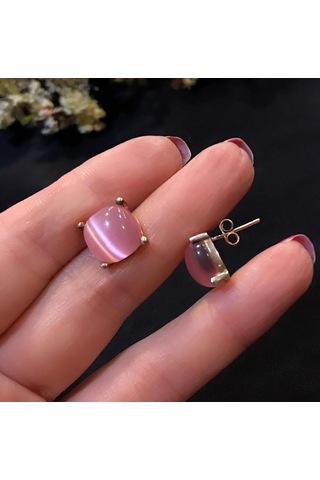 STELA KEDİ GÖZÜ KÜPE (PEMBE)