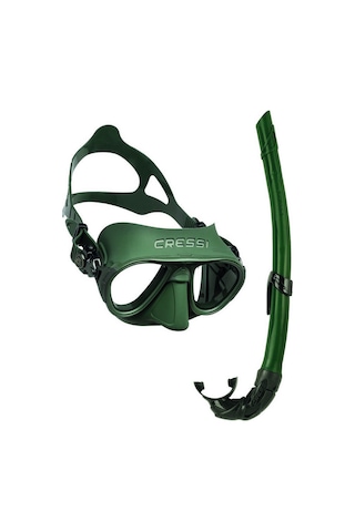 Cressi Calibro Maske Corsica Şnorkel Seti Yeşil Tek Renk