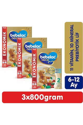 Bebelac Gold 2 Devam Sütü 6-9 Ay 800 G x 3 Adet 2400 G