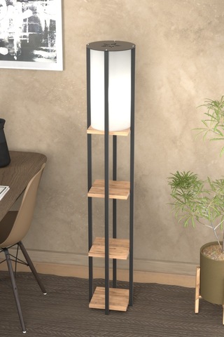 Yıldızlı Raflı Kitaplıklı Atlantik Çam Lambader 4001a Metal