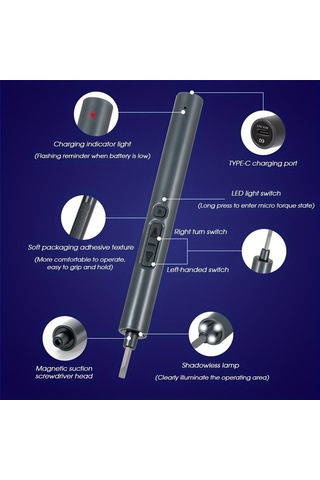 Tcherchi QE54911 65 ın 1 Elektrikli Akülü Matkap Tornavida Manyetik Tamir Kiti