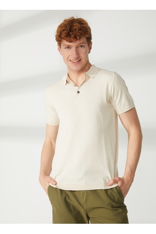 Fred Mello Polo Yaka Slim Fit Taş Erkek Kazak Fm23s07mastone