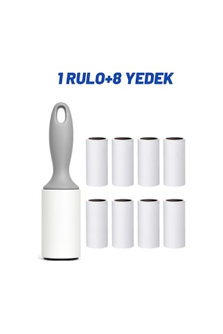 Yüksek Yapışkanlı Tüy Ve Leke Toplayıcı 60 Yapraklı Rulo, +8 Yedek Rulo