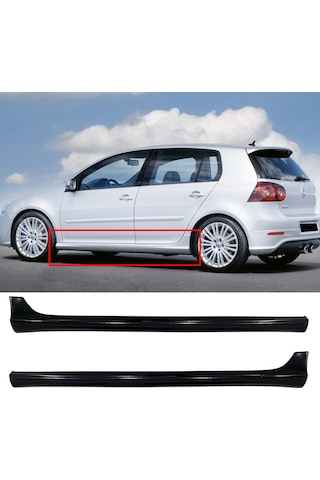 Vw Golf 5 Gtı Yan Marşpiyel Seti Plastik 2 Adet Mat Siyah 2003 2004 2005 2006 2007 2008 2009 Karlık+ek+bodykit