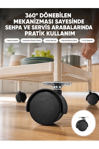 Hepsi Mobilya Tekerleği 6 Cm Kilitsiz Tekli Satış Najmaddin Diğer