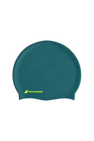 Silicone Swimming Cap - Deniz Ve Havuz Silikon Yüzücü Bonesi Koyu Yeşil