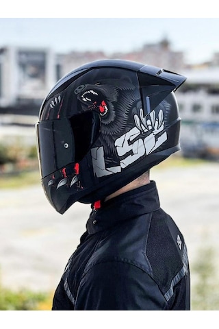 LS2 Rapid 2 Clawn Race Mat Siyah- Gri - Kırmızı Kask