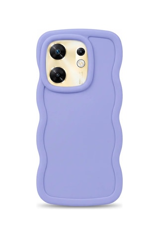 İnfinix Zero30-5g Uyumlu Dalgalı Tasarım Kamera Korumalı Mat Silikon Telefon Kılıfı-54257 Mor