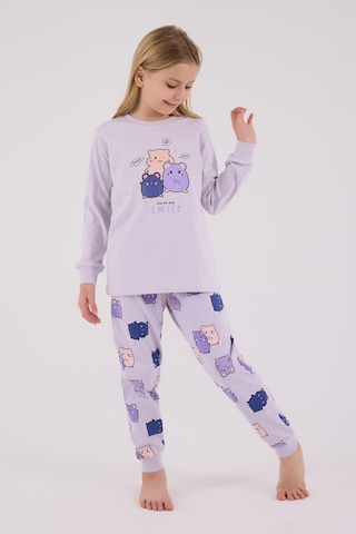 Rolypoly Kız Çocuk Uzun Kol Pijama Takım Lila-1758 Lila