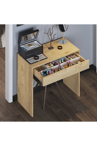 Arya Novella Mode Çekmeceli Makyaj Masası Lefkas Meşe