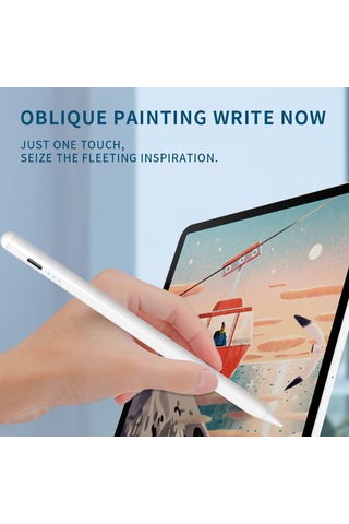 Padalink İos İçin Aktif Kapasitif Kalem: Enerji Göstergeli, Eğim Basınç Duyarlı, Mıknatıslı Ve Yanlış Dokunuş Engeli - Beyaz