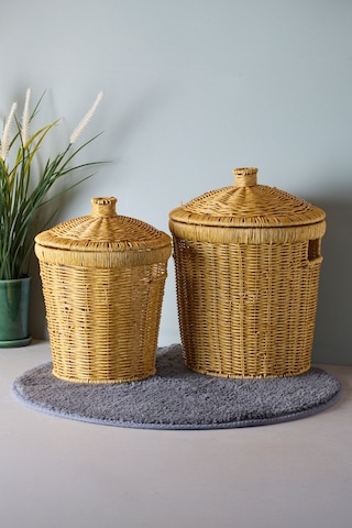 Bansko 2'li Açık Kahverengi Patates Soğan Sepeti Acıkkahverengı Hasır Kahve