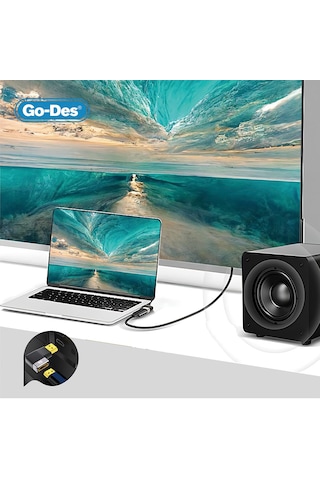 Go-des Gd-ct081 Hdtv Hdmı Adaptör 8k Hd 2.1 Versiyon Görüntü Aktarım Cihazı Siyah