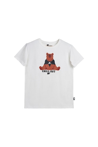 Bad Bear Caleb Beyaz Baskılı Çocuk Tişört Beyaz