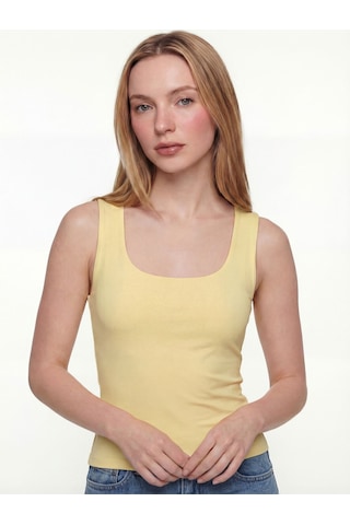 Slim Fit Kadın Bluz K.kol Light Yellow