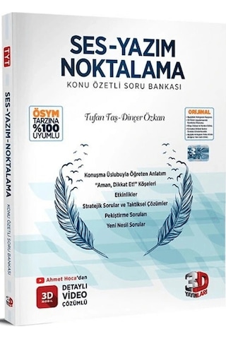 3d Yayınları Ses-yazım Noktalama Konu Özetli Soru Bankası 3d Yayınları Ses-yazım Noktalama Konu Özetli Soru Bankası