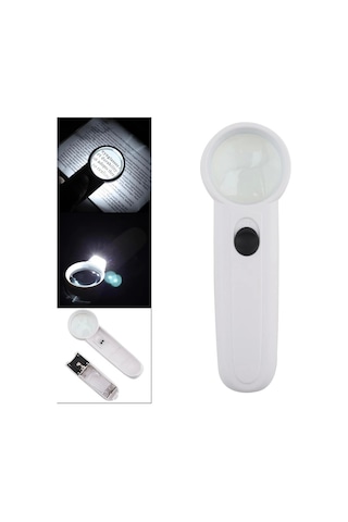 15x Çok Fonksiyonlu 2 Led Işıklı Taşınabilir El Büyüteç Lisinya Çok renkli