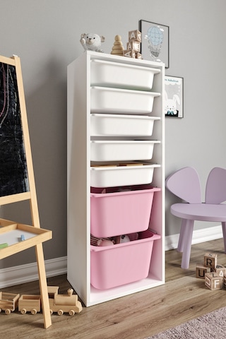 %100 Mdf - Xl Mono 7 Sepetli Oyuncak Dolabı Pembe