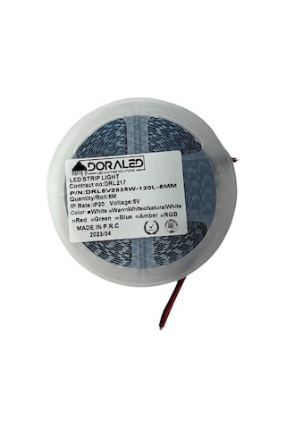 5 Volt Şerit Led 5MM 120 Ledli Beyaz 2835 5V Şerit Led 5M