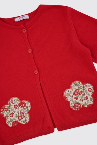 Panço Liberty Kumaş Kız Çocuk Triko Hırka Kırmızı 5621GK82002