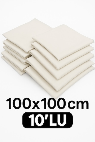 10'lu Flamlı Sadece Beyaz Flamlı Düzrenk Dağıtmalık Hac Umre Hediyelik Çeyizlik Flamlı Pamuk Eşarp Yazma Çok Renkli