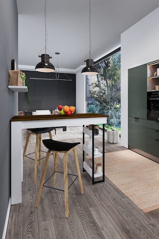 Dekorfim DF01103BR Raflı Yüksek Bar Masası Mutfak Yemek Masası