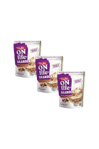 Yayla Onlife Bitter Çikolatalı Fındıklı Ve Vişneli Granola 200 G X3