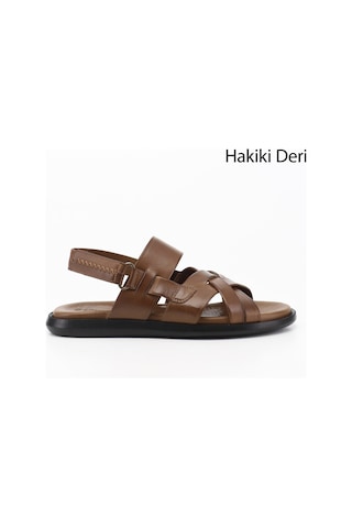 Gönderi(R) Gönderi R Erkek Ceviz Ayarlanabilir Cırt Bantlı Hakiki Deri Sandalet Dyma83242828