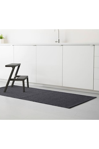 Koyu Gri 80x200 cm Halı Modern Halı İç-Dış Mekan