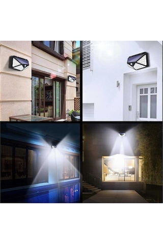 4 Adet Güneş Enerjili Solar Bahçe Duvar Lamba Aydınlatma